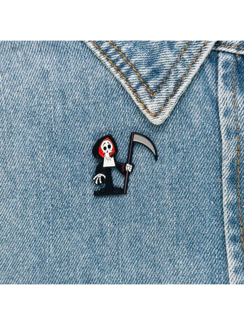 🤩New Oz Enamel Death Pin The Grim Adventures of Billy & Mandy Grim Reaper Metal